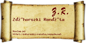Záhorszki Renáta névjegykártya