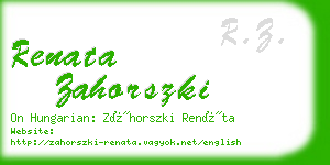 renata zahorszki business card